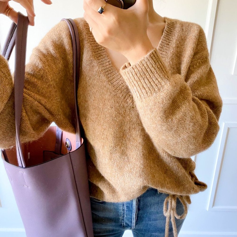 The Ava Genuine Leather Tote Bag Purple - Picture 10 of 11